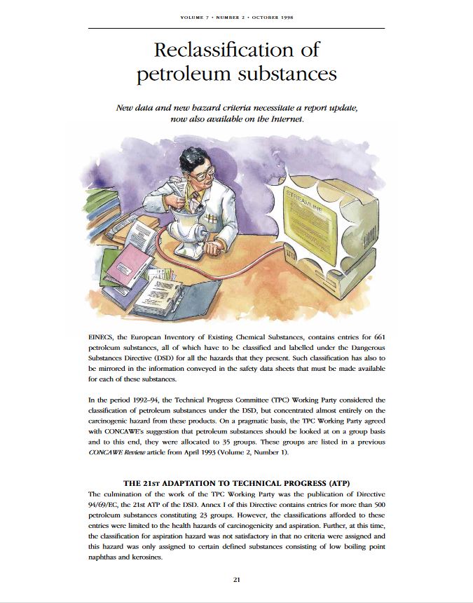 Reclassification of petroleum substances