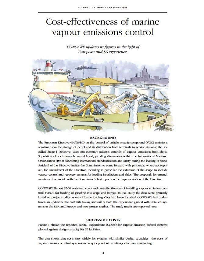 Cost-effectiveness of marine vapour emissions control