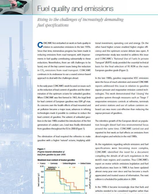 Fuel quality and emissions