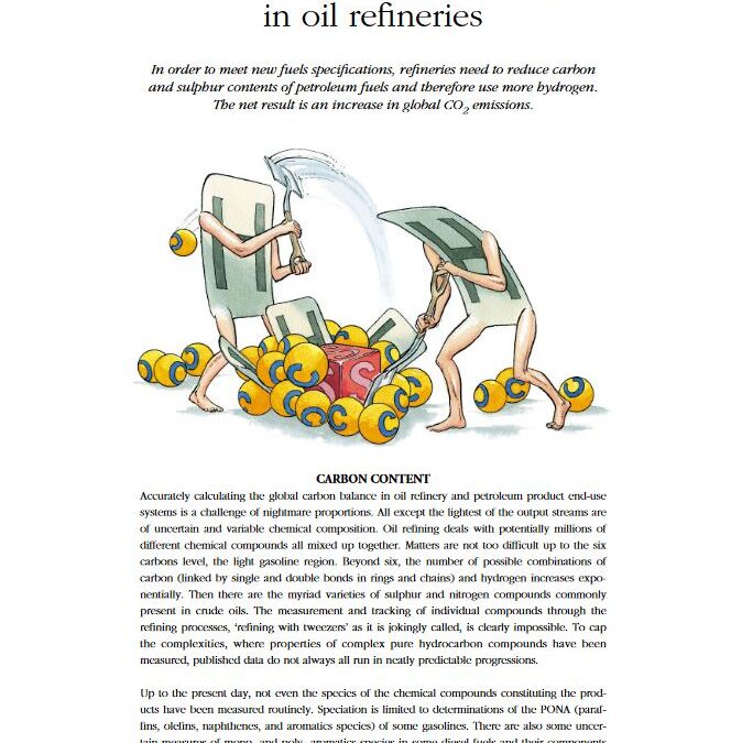 Carbon, sulphur and hydrogen in oil refineries