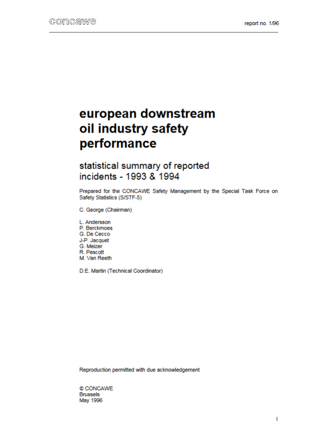 European Downstream Oil Industry Safety Performance