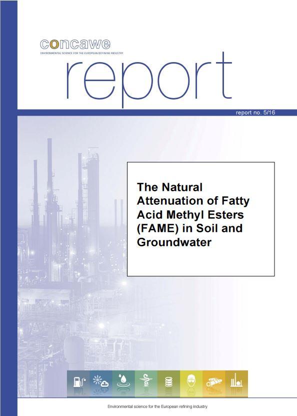 The Natural Attenuation of Fatty Acid Methyl Esters in Soil and Groundwater (report no. 5/16)