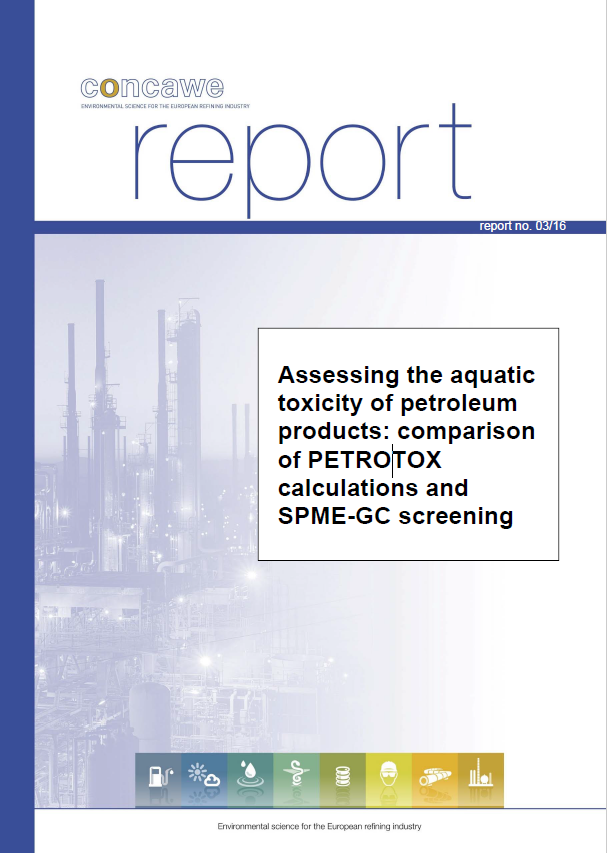 Assessing the aquatic toxicity of petroleum products: comparison of PETROTOX calculations and SPME-GC screening
