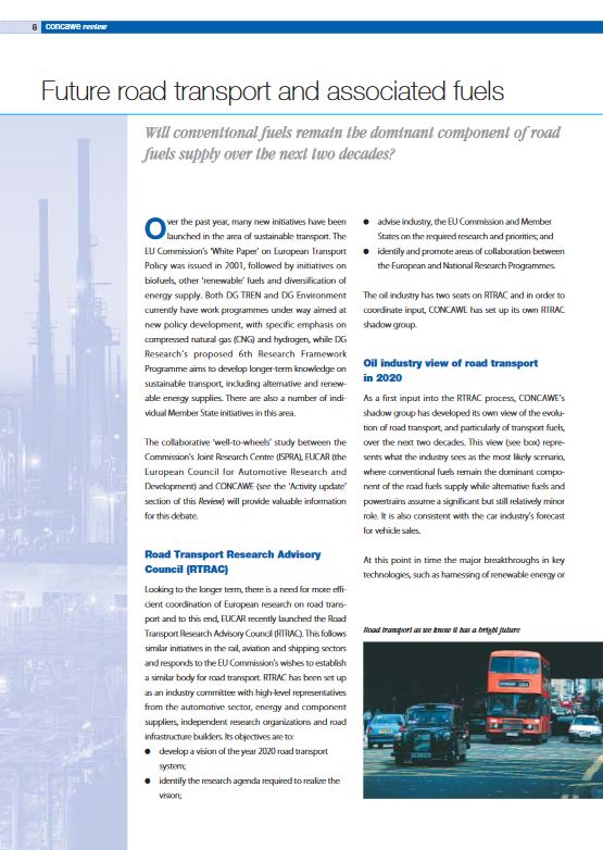 Future road transport and associated fuels