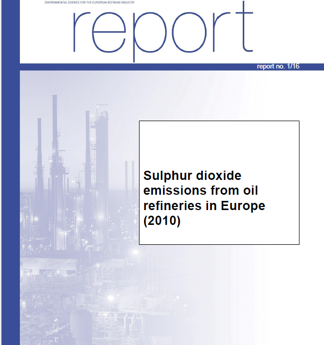 Sulphur dioxide emissions from oil refineries in Europe (2010)