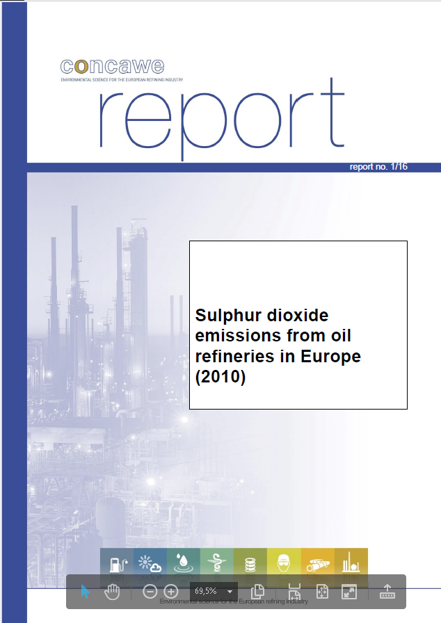 Sulphur dioxide emissions from oil refineries in Europe (2010)