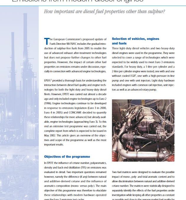 Emissions from modern diesel engines