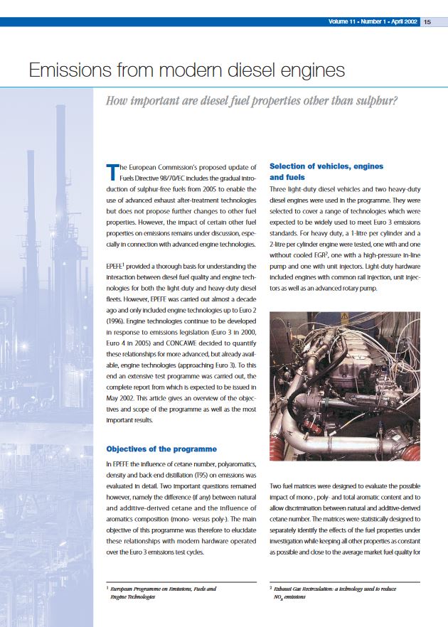 Emissions from modern diesel engines