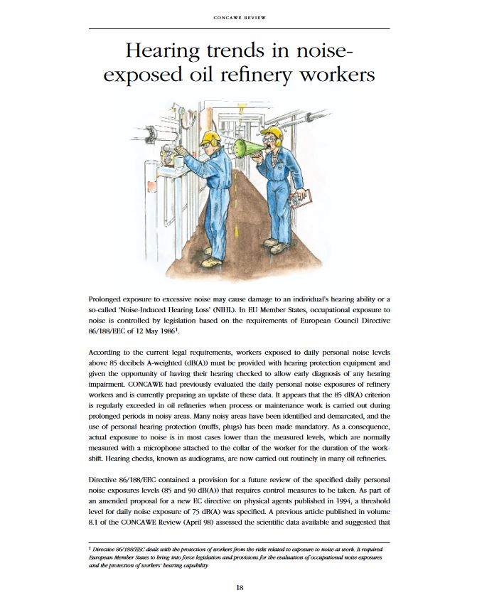 Hearing trends in noiseexposed oil refinery workers